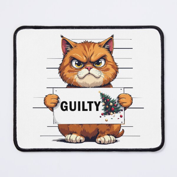 Item preview, GUILTY! Funny Cat Mugshot Christmas T-Shirt | Broken Ornament Gift designed and sold by SylwiaPrint.