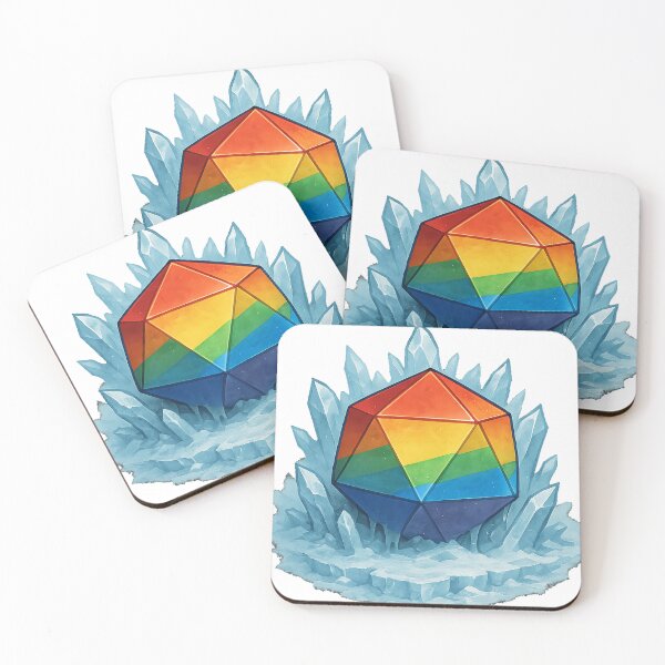 Item preview, Rainbow D20 Crystal Pride Emblem designed and sold by RPG-Pride.