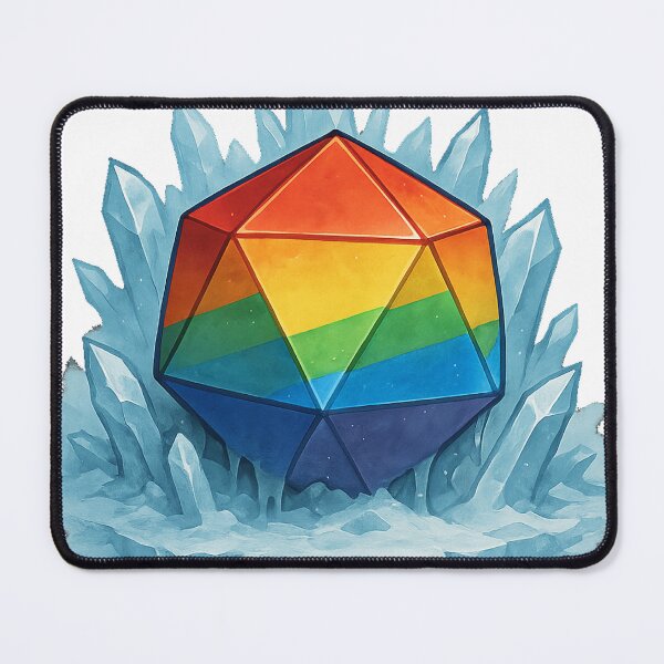 Item preview, Rainbow D20 Crystal Pride Emblem designed and sold by RPG-Pride.