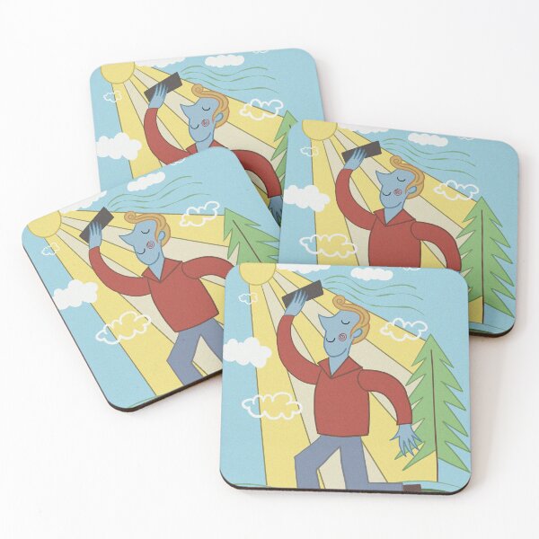 Item preview, Man and his phone illustration designed and sold by Vintage Designs +.