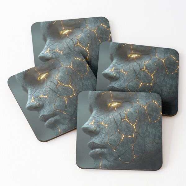 Item preview, Golden Kintsugi: Awakened Stone Statue designed and sold by DigitalArtKiosk.