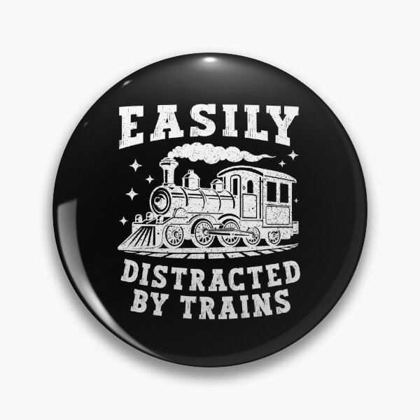 Item preview, Easily Distracted By Trains Funny Vintage Locomotive Design designed and sold by Dmetalx Art Apparel.