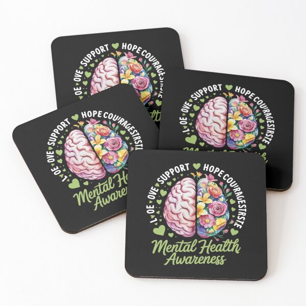 Item preview, motivational Support Floral Brain Mental Health Awareness  designed and sold by VerseFarm.