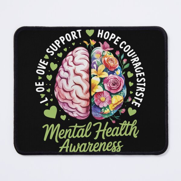 Item preview, motivational Support Floral Brain Mental Health Awareness designed and sold by VerseFarm.