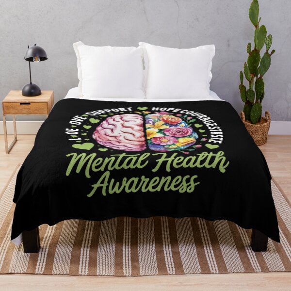 Item preview, motivational Support Floral Brain Mental Health Awareness designed and sold by VerseFarm.