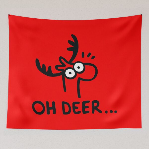 Item preview, Cute Reindeer Oh Deer Christmas Holiday Art designed and sold by monikko.