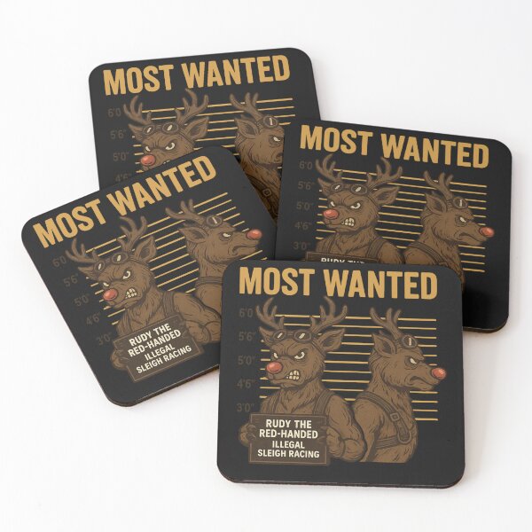 Item preview, Rudy the Red-Handed – Reindeer Mugshot designed and sold by Laughprints.
