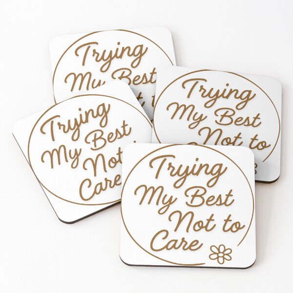 Item preview, Trying My Best Not to Care – Soft Hand-Drawn Feminine Emblem designed and sold by LoveNLaughterCo.