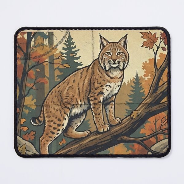 Item preview, Vintage Bobcat Stamp Retro Wildlife Art designed and sold by EverBranz-stor.