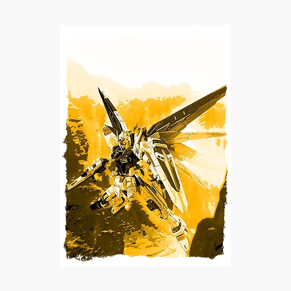 Item preview, gold freedom gundam seed illustration designed and sold by sabartgunpla.
