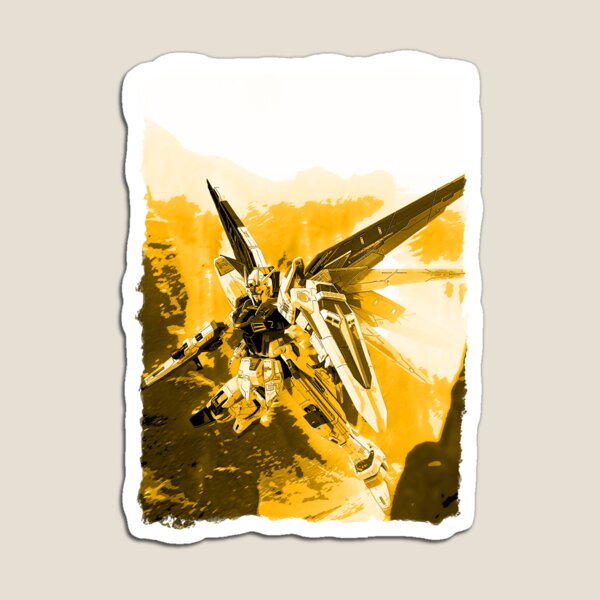 Item preview, gold freedom gundam seed illustration designed and sold by sabartgunpla.