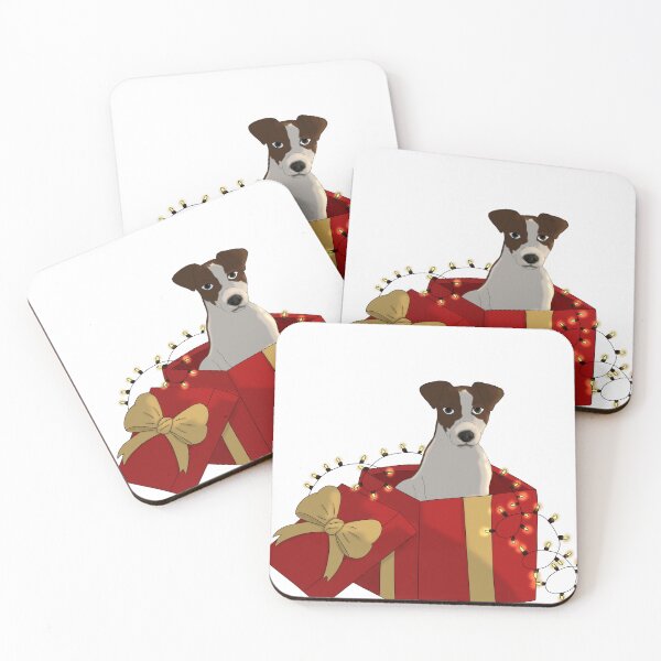 Item preview, Christmas's Cartoon jack russel in Gift Box - cute dog christmas design designed and sold by Crack-in-Colors.