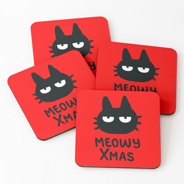 Item preview, Funny Black Cat Meowy Xmas Holiday Art designed and sold by monikko.