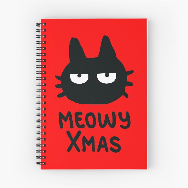 Item preview, Funny Black Cat Meowy Xmas Holiday Art designed and sold by monikko.