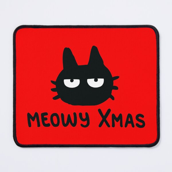 Item preview, Funny Black Cat Meowy Xmas Holiday Art designed and sold by monikko.