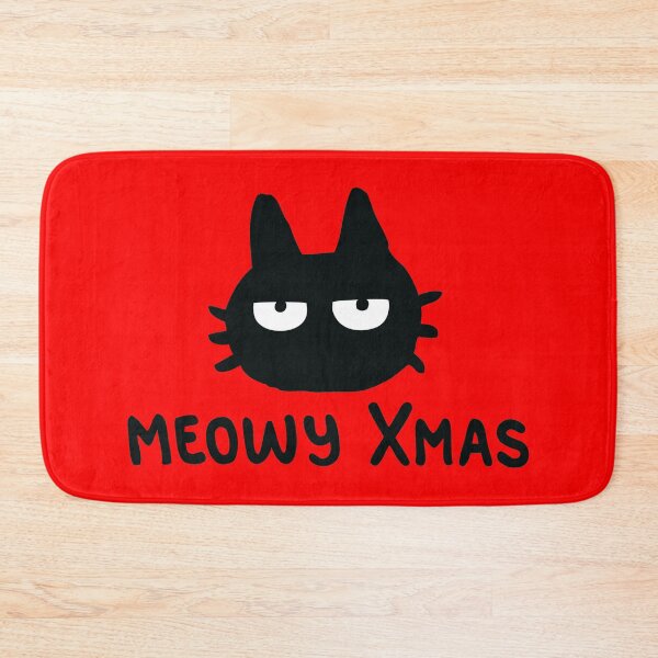 Item preview, Funny Black Cat Meowy Xmas Holiday Art designed and sold by monikko.