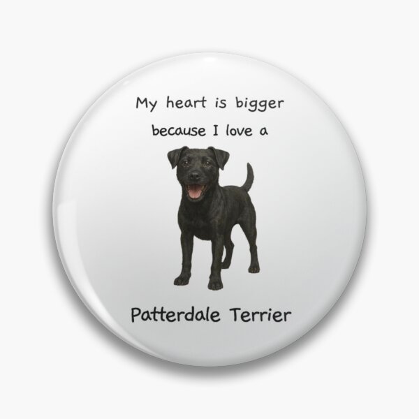Item preview, My heart is bigger because I love a patterdale terrier black with ears down version  designed and sold by RennlyDesigns.