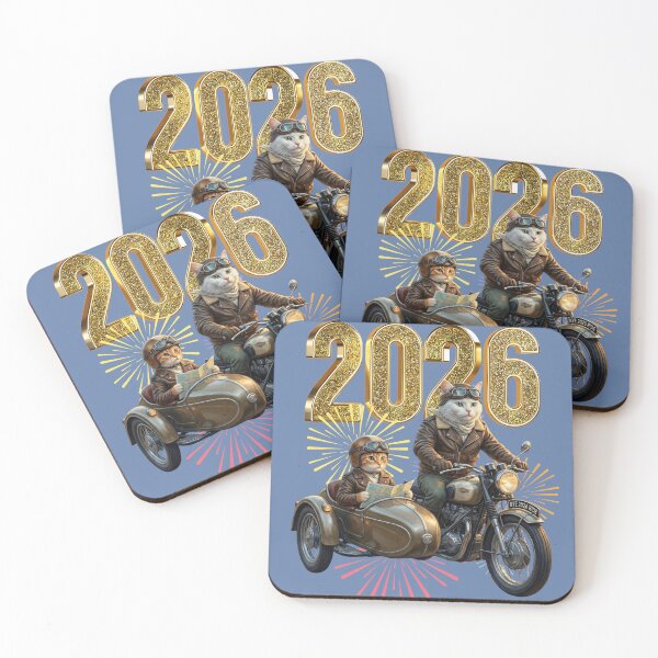 Item preview, White Samurai Cat 2026 | Golden Fan & Fireworks New Year designed and sold by E-SarnEdge.