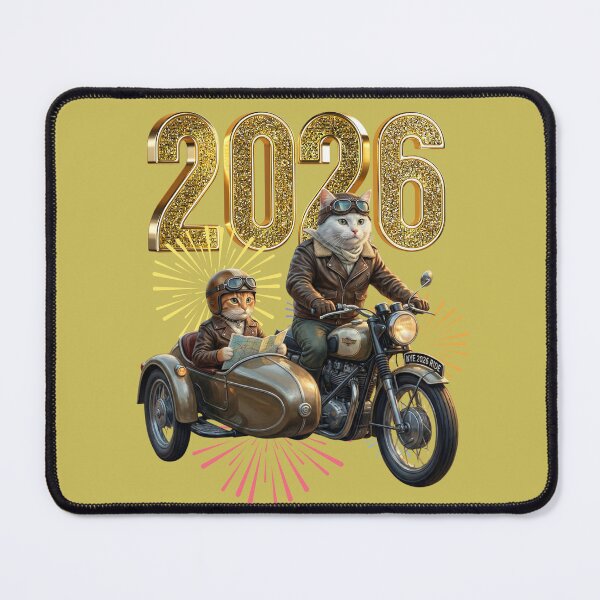 Item preview, White Samurai Cat 2026 | Golden Fan & Fireworks New Year designed and sold by E-SarnEdge.