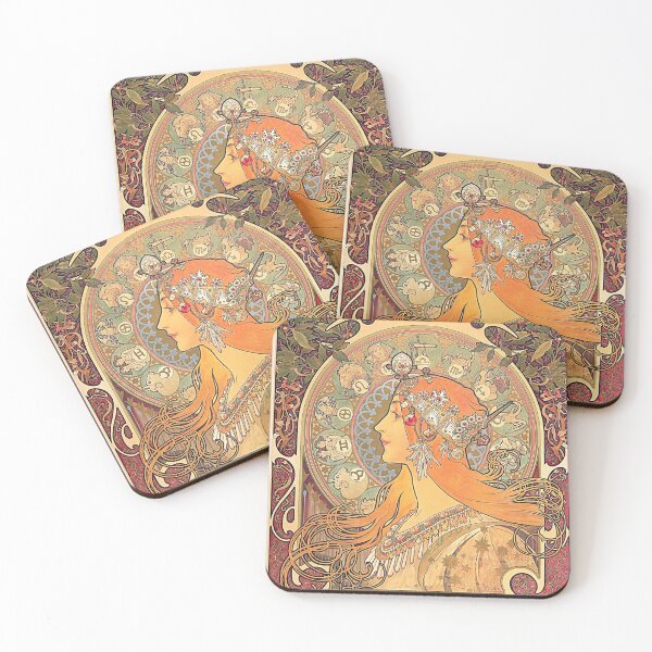 Item preview, Zodiac by Alphonse Mucha - Art Nouveau Decorative Collection designed and sold by ThanksForToday.