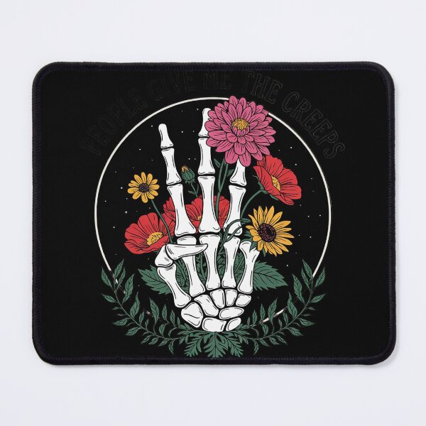 Item preview, People Give Me The Creeps Spooky Skeleton Hand Florals designed and sold by VerseFarm.