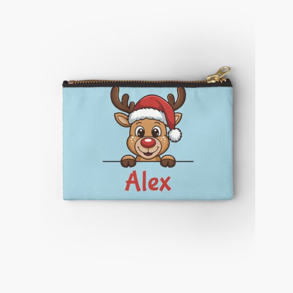 Item preview, Alex Cute Christmas Reindeer Graphic with Santa Hat | Personalized Holiday Gift Idea designed and sold by 89BLACK.