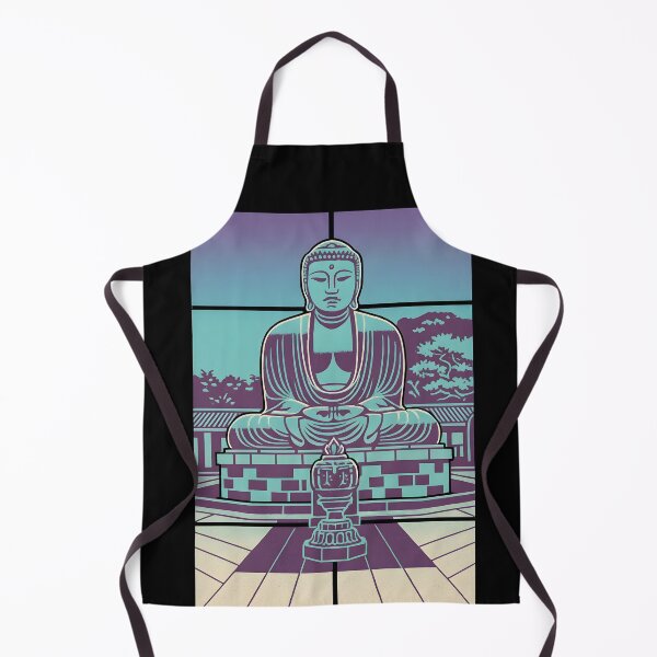 Item preview, Great Buddha Kamakura Japan Shirt – Blue Duotone Zen Gradient Tee designed and sold by WAUZ.