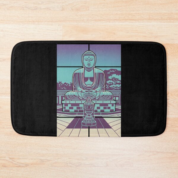 Item preview, Great Buddha Kamakura Japan Shirt – Blue Duotone Zen Gradient Tee designed and sold by WAUZ.