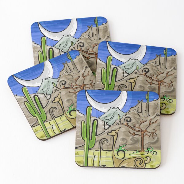 Item preview, Vicuna Moonlight – Stylized Surreal Desert Landscape designed and sold by Keltoi-art.