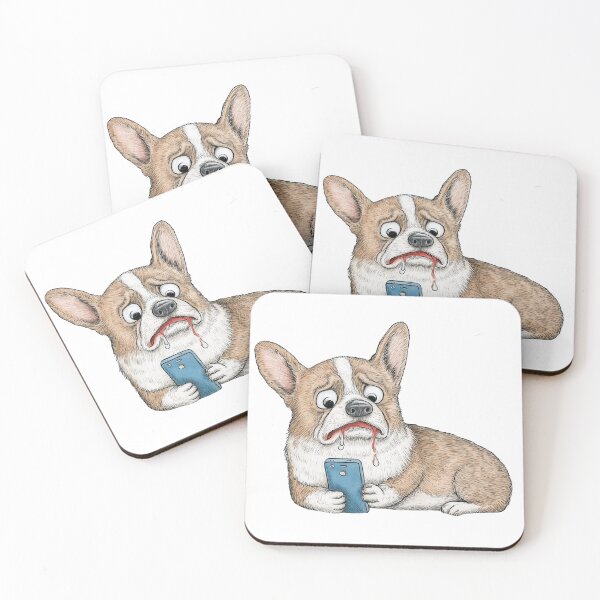 Item preview, Digital Drool Corgi: Smartphone Addiction Overload designed and sold by DigitalArtKiosk.