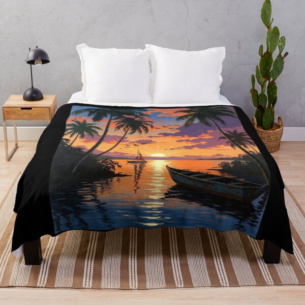Item preview, Sunset Beach Tropical Palm Tree designed and sold by Fateh-Kro ⭐⭐⭐⭐⭐.