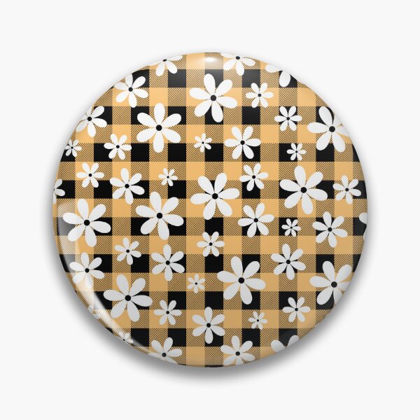 Item preview, Orange Buffalo Plaid Flower Seamless Pattern designed and sold by FlameBornDesigns.
