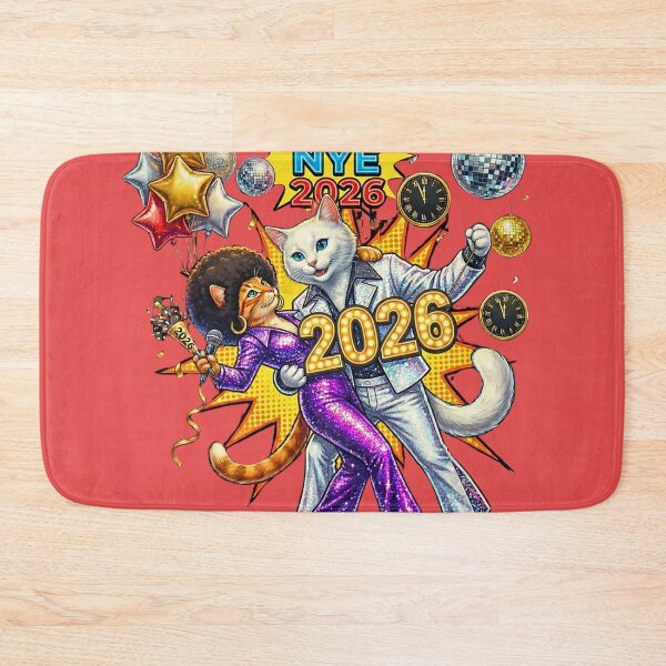 Item preview, Disco NYE 2026 | Retro Cat Couple Dancing into the New Year designed and sold by E-SarnEdge.