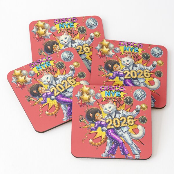 Item preview, Disco NYE 2026 | Retro Cat Couple Dancing into the New Year designed and sold by E-SarnEdge.