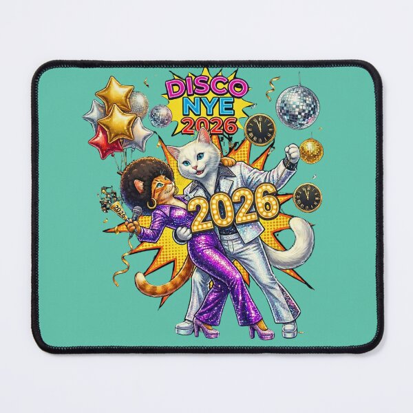 Item preview, Disco NYE 2026 | Retro Cat Couple Dancing into the New Year designed and sold by E-SarnEdge.