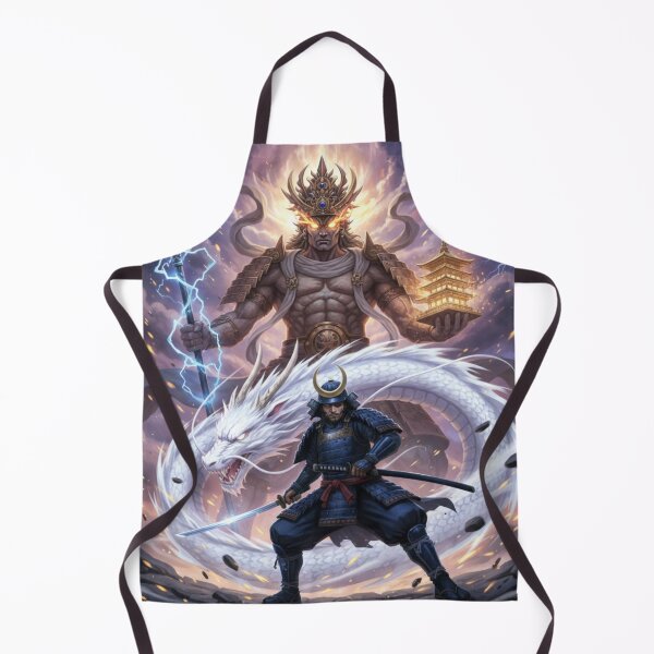 Item preview, Masamune Date and Bishamonten — Thunder That Guards the Noble Path | Japanese Warlord Art / 伊達政宗と毘沙門天 ― 高き道を守る雷の加護 designed and sold by Mori-no-Akari.
