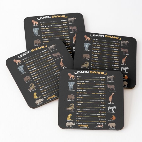 Item preview, Common Swahili Words Phrases Greetings and Animals Translate for Tourist designed and sold by Mint Tayari.