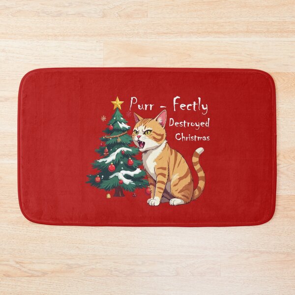 Item preview, Purr-fectly Destroyed Christmas Kitten Funny Gift designed and sold by SylwiaPrint.