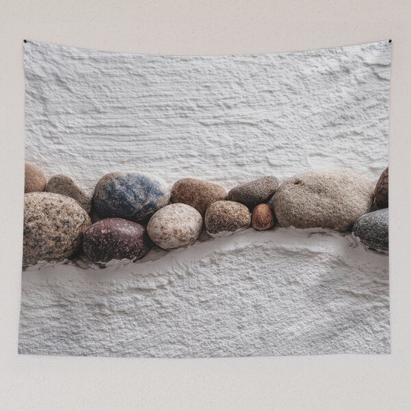 Item preview, Decorative stones along a white wall designed and sold by anytka.