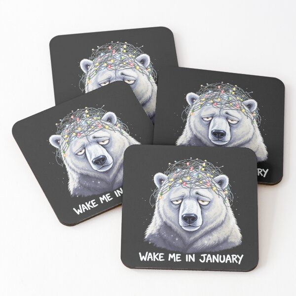Item preview, Fed-Up Polar Bear – “Wake Me in January” | Tired Christmas Polar Bear Design designed and sold by ColorSplash123.