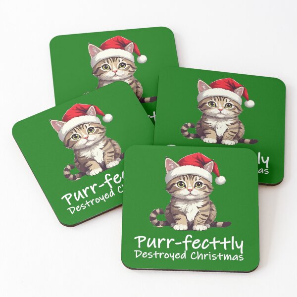 Item preview, Purrfectly Destroyed Christmas T-Shirt | Cute Cat Ornament Gift designed and sold by SylwiaPrint.