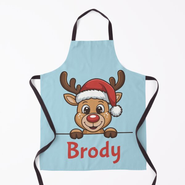 Item preview, Brody Cute Christmas Reindeer Graphic with Santa Hat | Personalized Holiday Gift Idea designed and sold by 89BLACK.