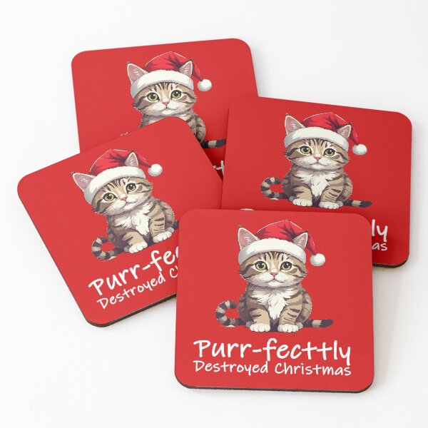 Item preview, Purrfectly Destroyed Christmas T-Shirt | Cute Cat Ornament Gift designed and sold by SylwiaPrint.