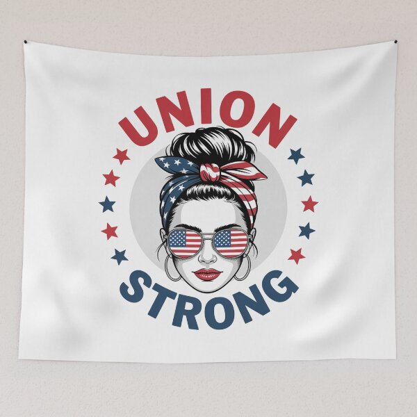 Item preview, Union Strong Labor Day Messy Bun Usa Flag designed and sold by MeowtivationP.