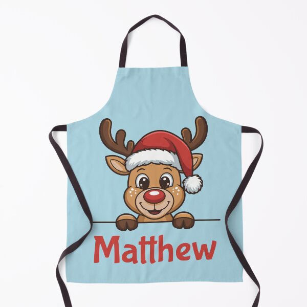 Artikelvorschau, Niedliche Weihnachtsrentier-Grafik von Matthew mit Weihnachtsmannmütze | Personalisierte Geschenkidee für Weihnachten entworfen und verkauft von 89BLACK.