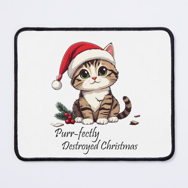 Item preview, Purrfectly Destroyed Christmas T-Shirt | Cute Cat Ornament Gift designed and sold by SylwiaPrint.
