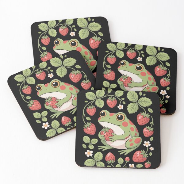 Item preview, Strawberry Frog Drawing Animal Art Strawberries Floral  designed and sold by KotexTemu.