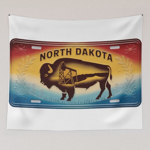 Item preview, North Dakota Prairie-Inspired Vintage Plate designed and sold by The Souvenir Dept..