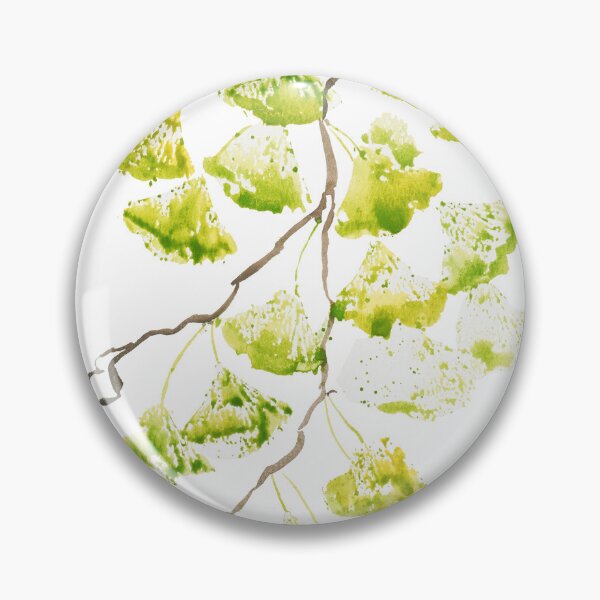 Item preview, green ginkgo leaves watercolour painting  designed and sold by ColorandColor.
