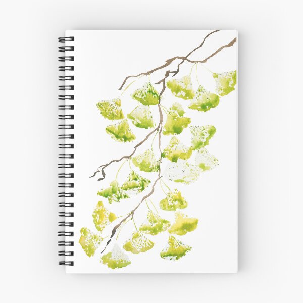 Item preview, green ginkgo leaves watercolour painting  designed and sold by SelenePaintings .